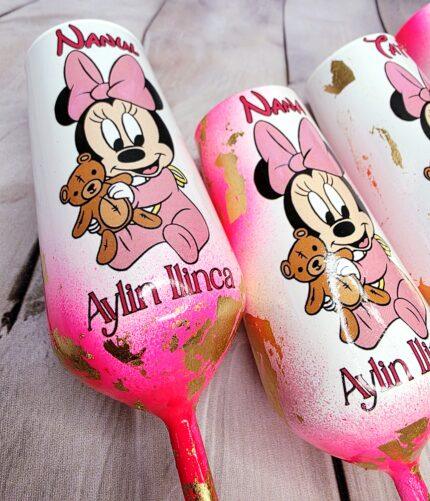 Pahare Personalizate Botez - Minnie Roz